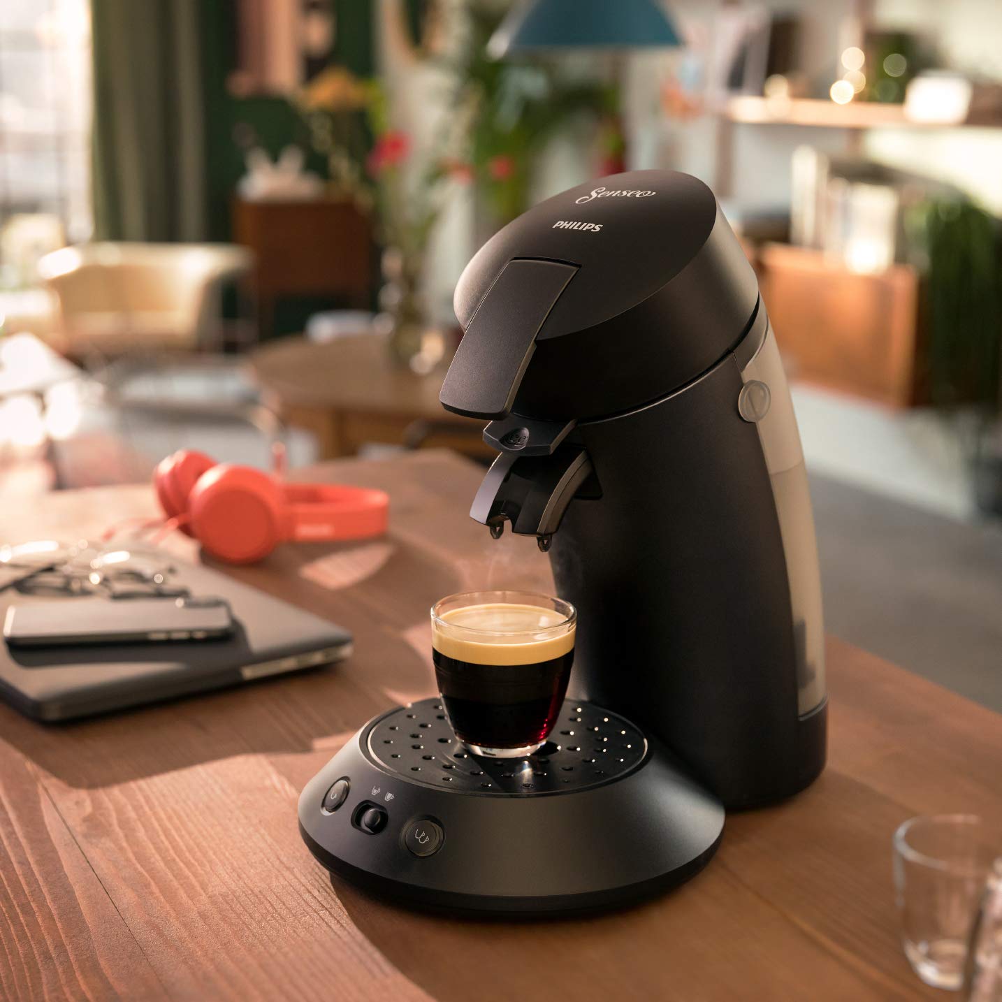 SENSEO Original Plus Cafetière à dosette Noir Intense CSA210/61