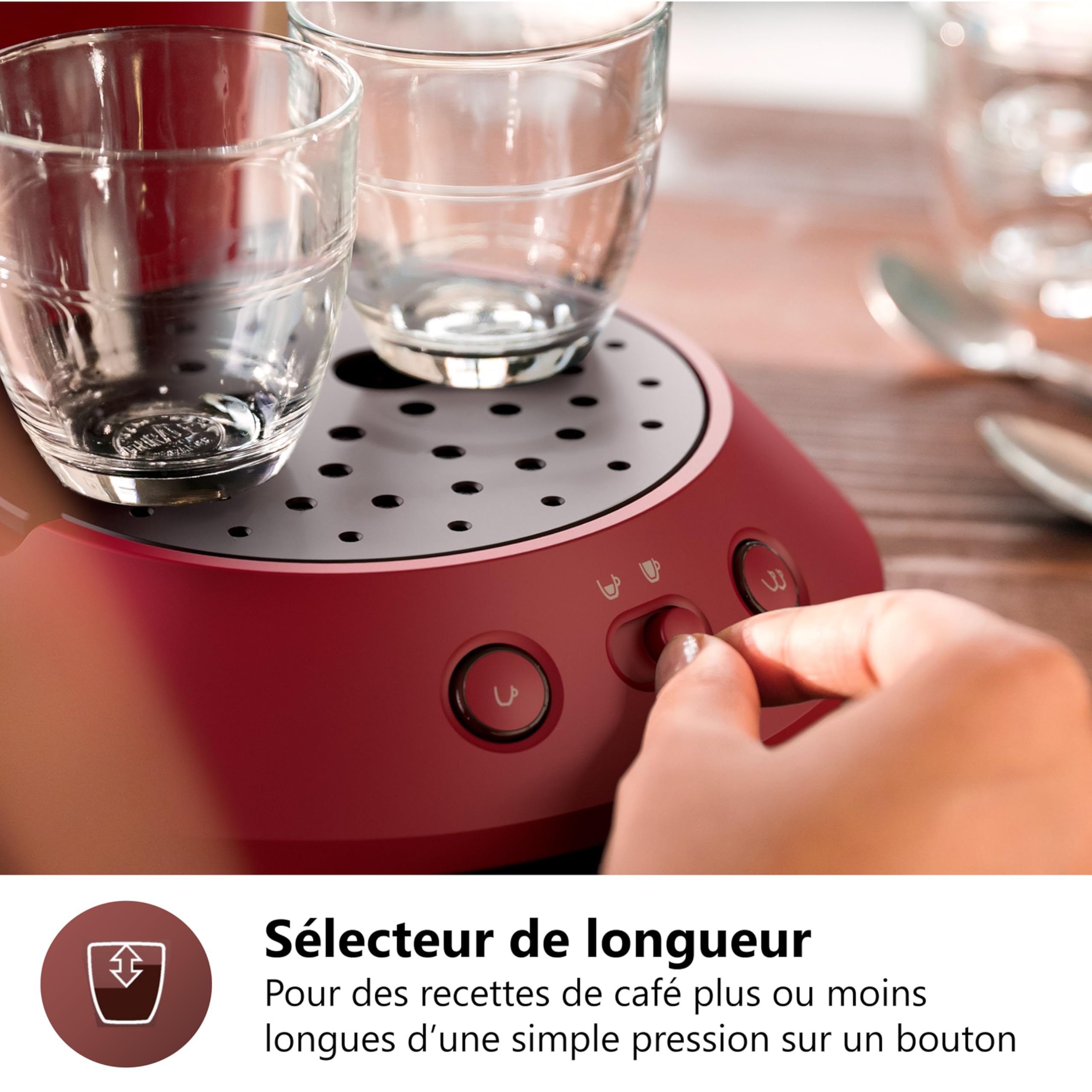 SENSEO Original Plus Machine à café à dosettes Rouge CSA210/91